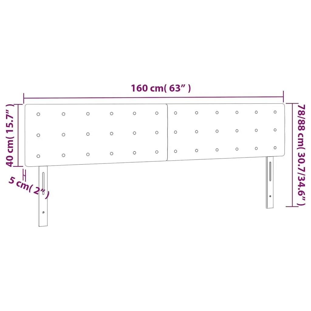 Headboard Black 160x5x78/88 cm Fabric Adjustable Height Bedroom Bed Header Support