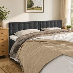 Chic Adjustable Dark Grey Velvet Headboard for Your Bedroom