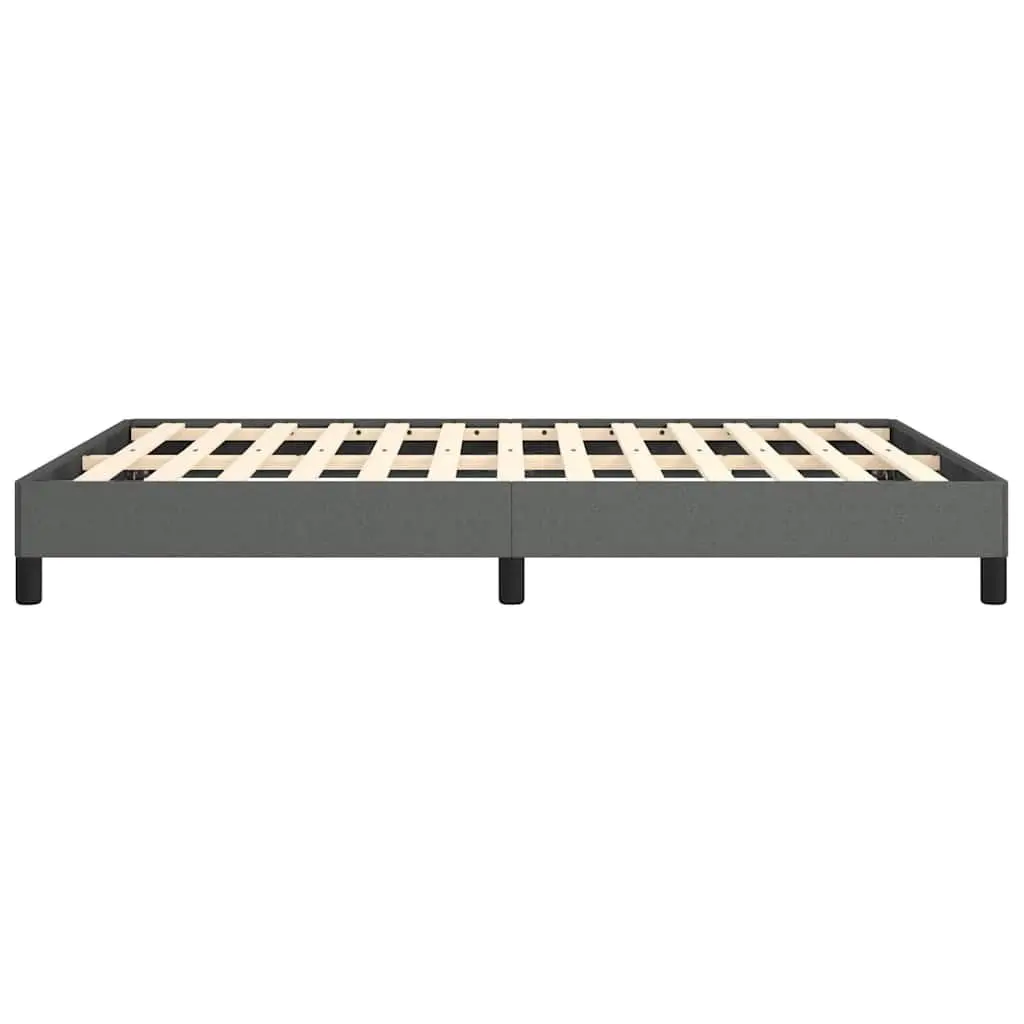 Double Bed Frame 137x187 cm Grey Fabric Upholstered Bedroom Furniture