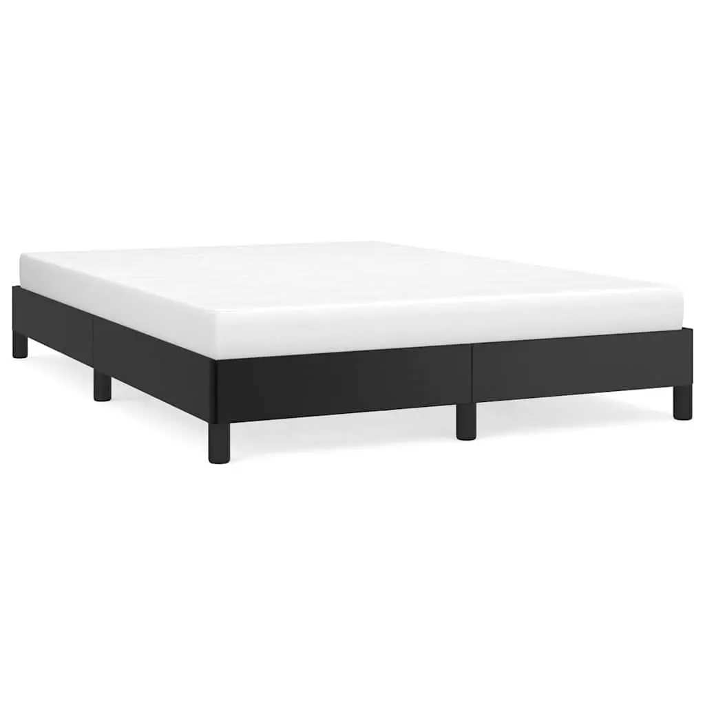 Double Bed Frame 137x187 cm Faux Leather Upholstered Platform Furniture