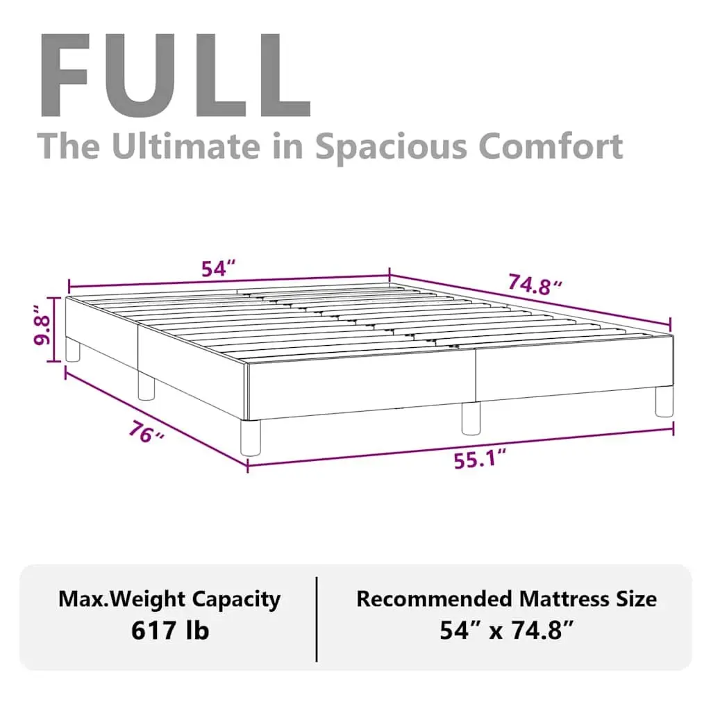 Double Bed Frame 137x187 cm Faux Leather Upholstered Platform Furniture