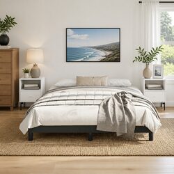 Transform Your Bedroom with This Black Faux Leather Bed Frame