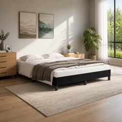 Transform Your Bedroom with This Black Velvet Queen Bed Frame