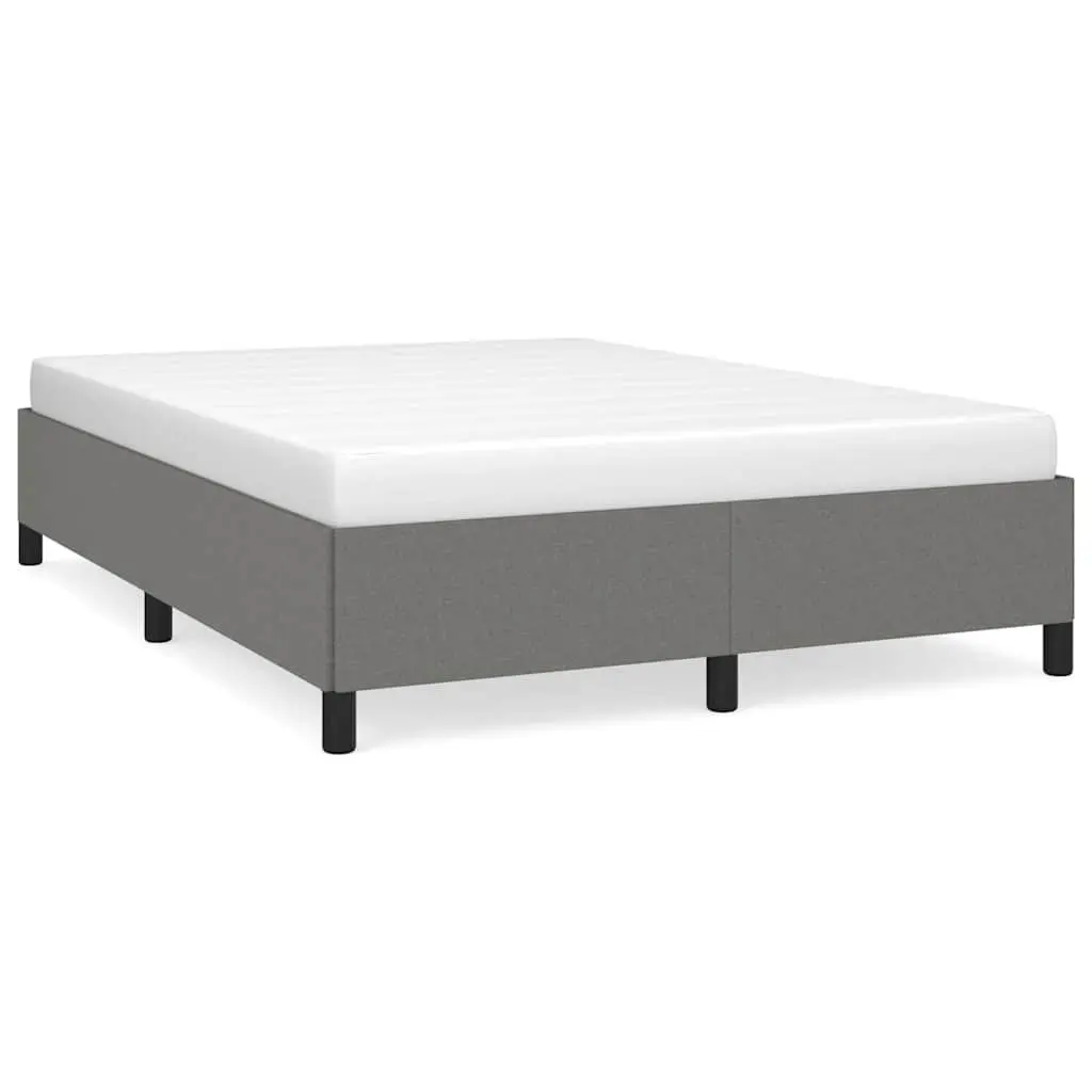 Queen Bed Frame 152x203 cm Grey Fabric Upholstered Durable Platform