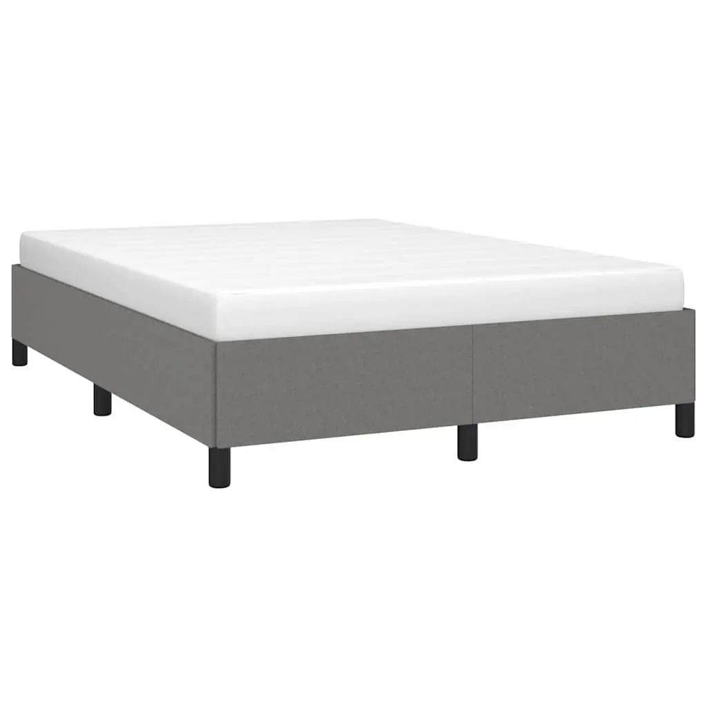 Queen Bed Frame 152x203 cm Grey Fabric Upholstered Durable Platform