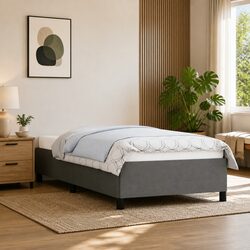 Grey Fabric King Single Bed Frame for Modern Spaces