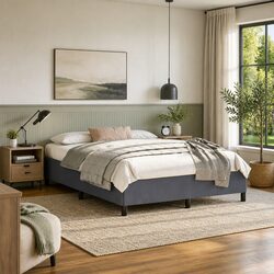 Enhance Your Bedroom with a Grey Velvet Queen Bed Frame