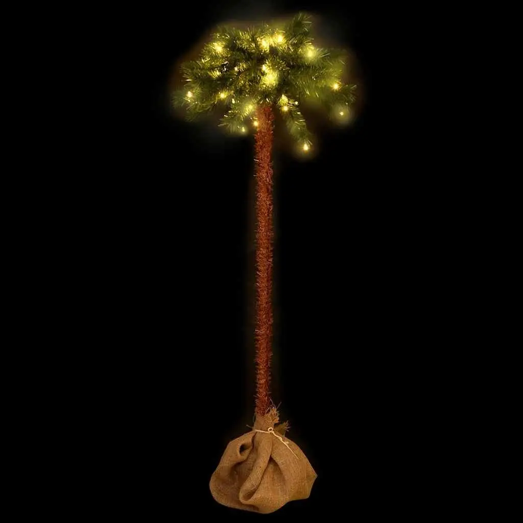 Christmas Tree with LEDs 210 cm Artificial Green Holiday Seasonal Decoration