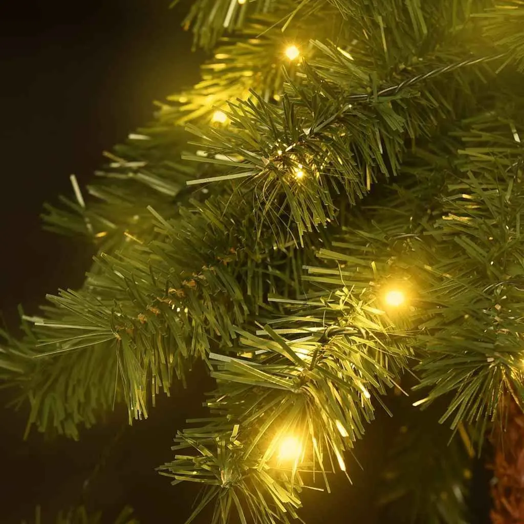 Christmas Tree with LEDs 210 cm Artificial Green Holiday Seasonal Decoration