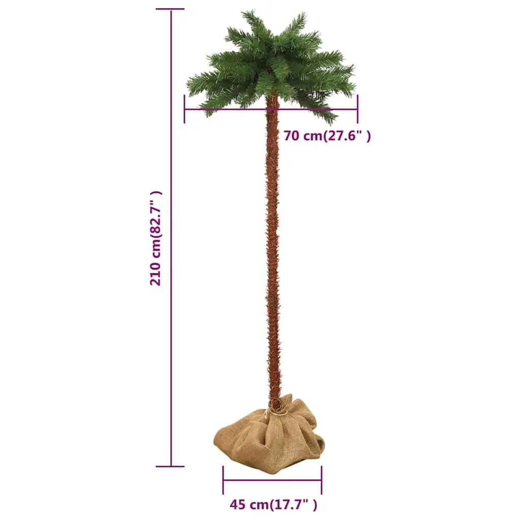 Christmas Tree with LEDs 210 cm Artificial Green Holiday Seasonal Decoration