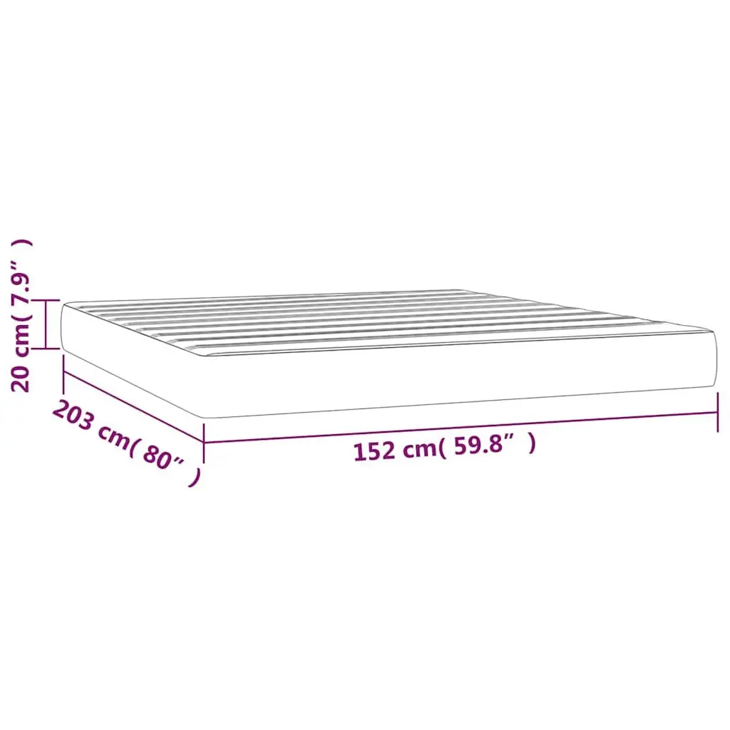 Pocket Spring Bed Mattress Queen Size Medium Firm Support Grey Velvet 152x203x20cm