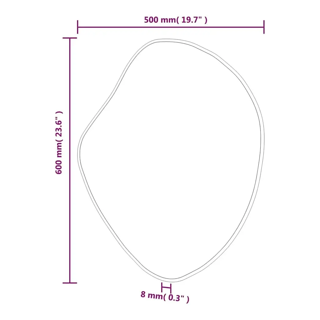 Gold Wall Mirror 60x50 cm Decorative Hanging Glass Frame for Bedroom Bathroom Vanity