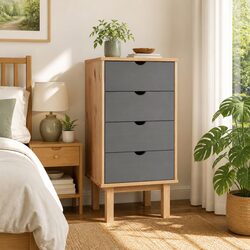 Grey Drawer Cabinet in Scandinavian Design for Stylish Storage
