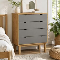 Scandinavian Style Storage Drawer Cabinet in Solid Pine