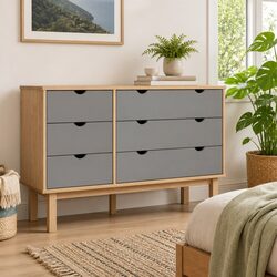 Enhance Your Space with a Grey Pine Wood Drawer Organizer