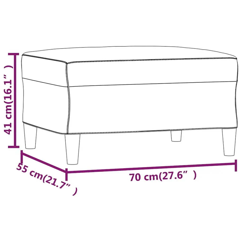 Footstool 70x55x41cm Light Grey Modern Fabric Ottoman for Living Room