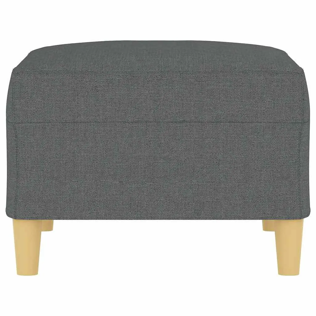 Dark Grey Ottoman Footstool Compact Fabric Footrest for Living Room Bedroom Sofa