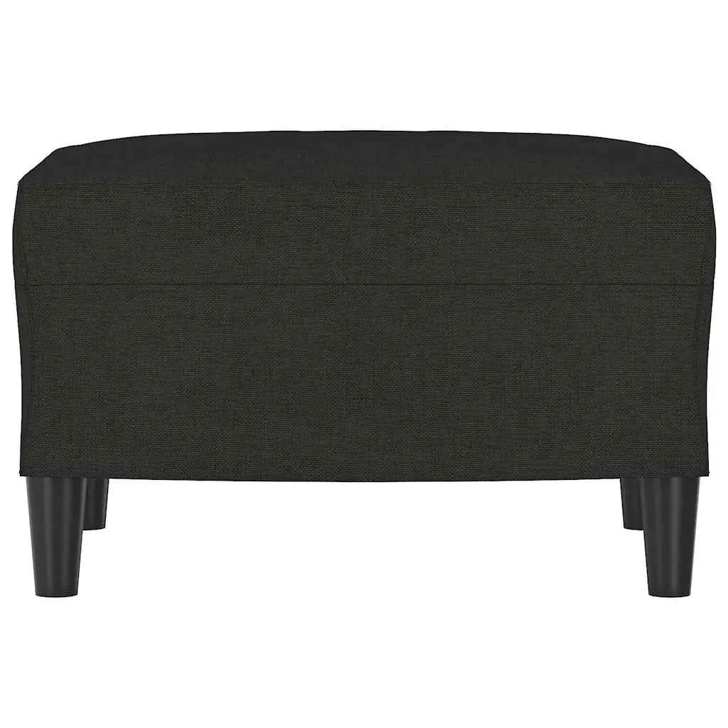 Black Ottoman Footstool Compact Fabric Lounge Seat 60x50cm