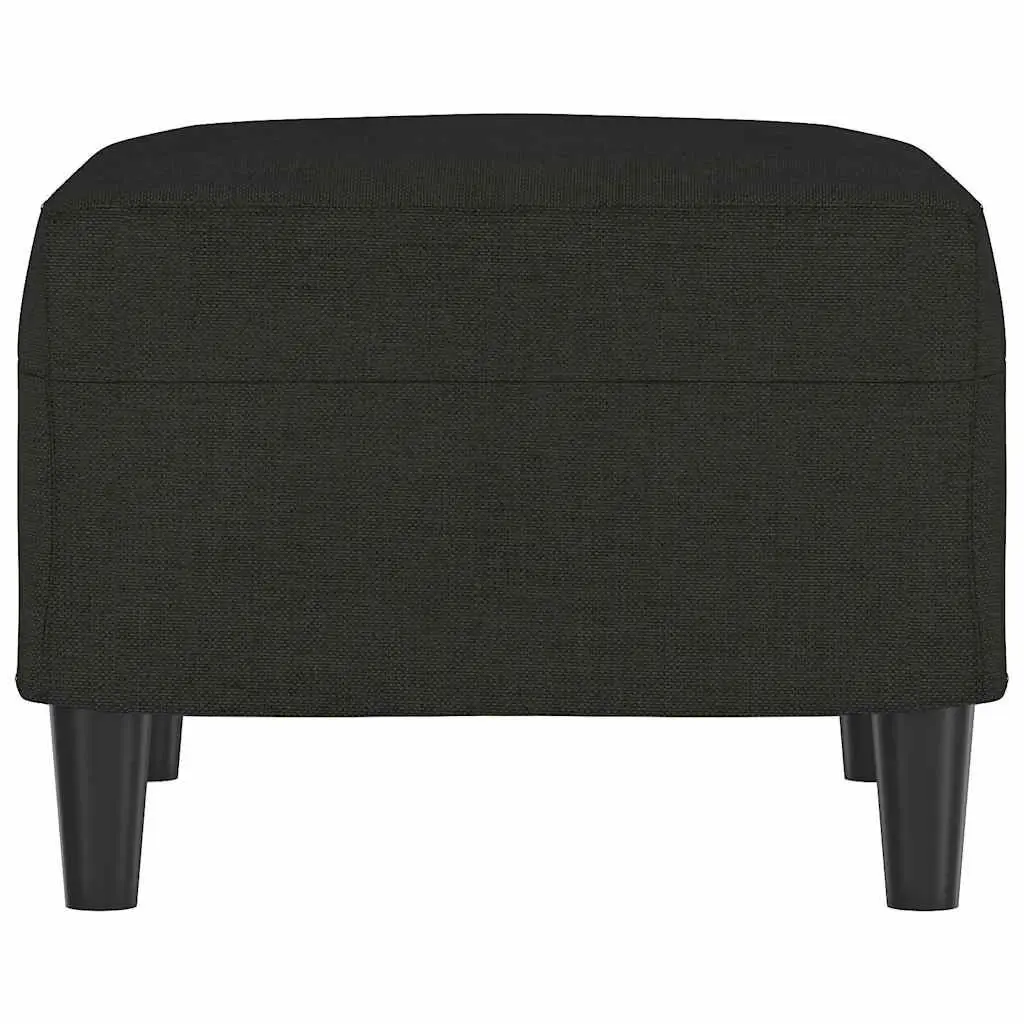 Black Ottoman Footstool Compact Fabric Lounge Seat 60x50cm
