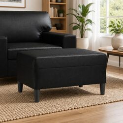 Enhance Your Space with a Black Faux Leather Footstool