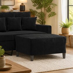 Stylish Black Velvet Ottoman for Your Living Room