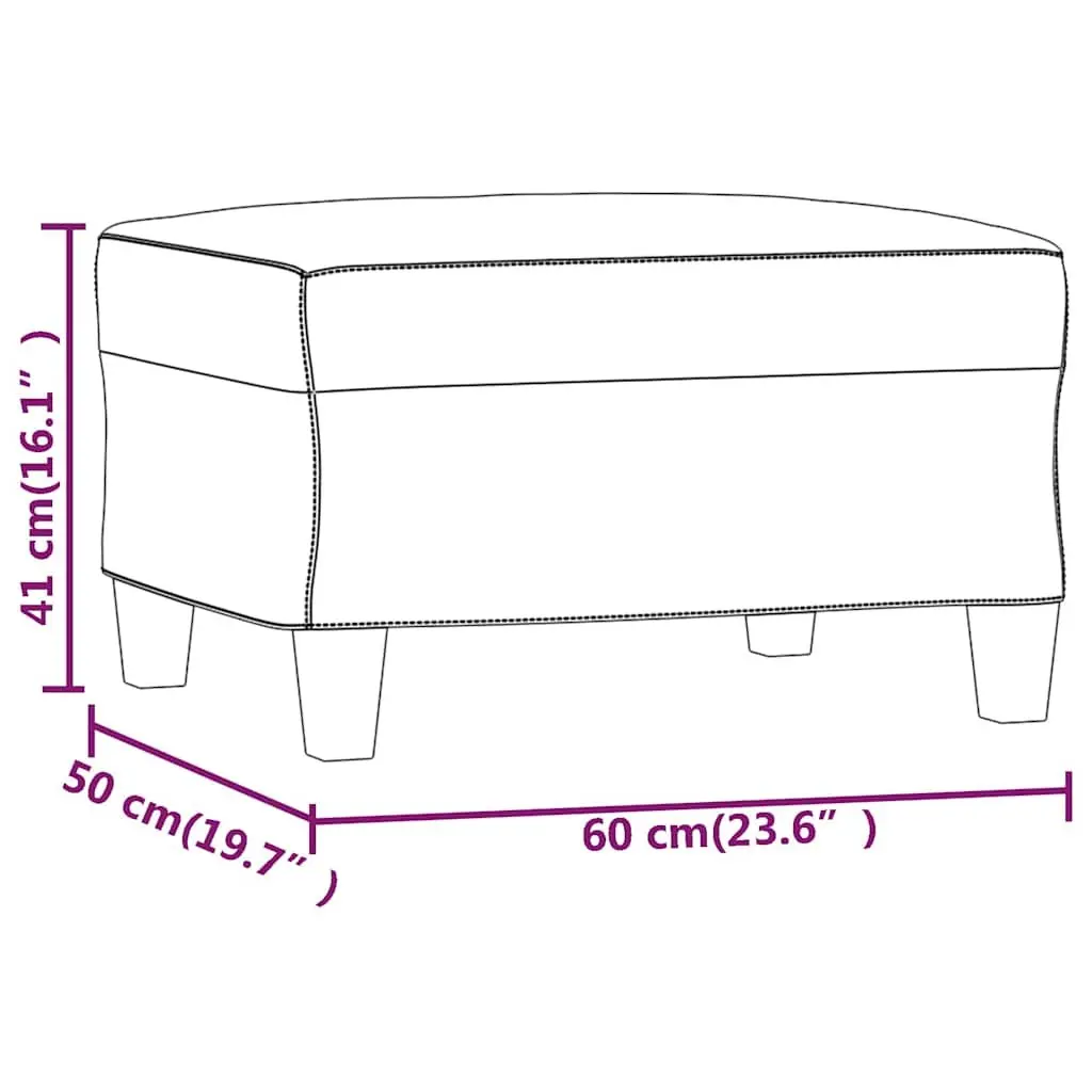Footstool 60x50x41 cm Dark Grey Fabric Sturdy and Stable Ottoman for Living Room