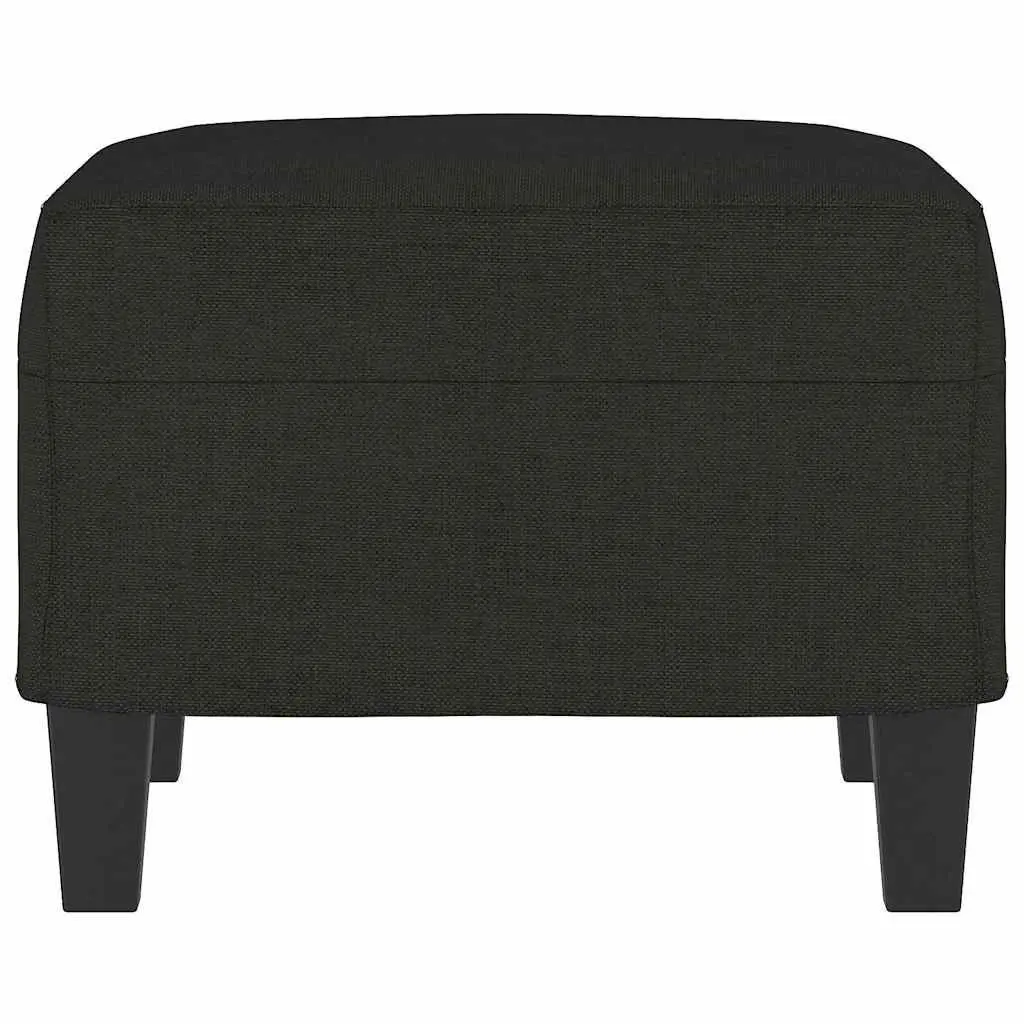 Black Fabric Footstool Compact Ottoman for Living Room Bedroom Flexible Use