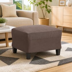 Stylish Brown Faux Leather Footstool for Cozy Spaces