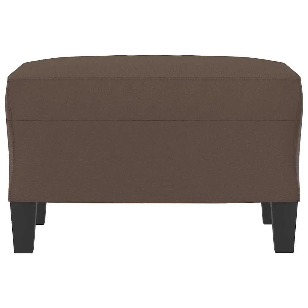 Brown Faux Leather Ottoman Footstool Compact Living Room Furniture