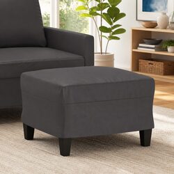 Elevate Your Living Space with Grey Faux Leather Ottoman