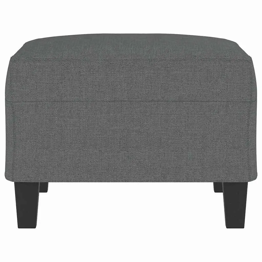 Dark Grey Fabric Footstool Ottoman 70x55x41cm Durable Breathable Construction