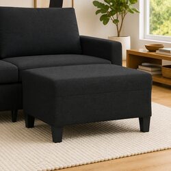 Stylish Black Ottoman Footrest to Enhance Your Living Area