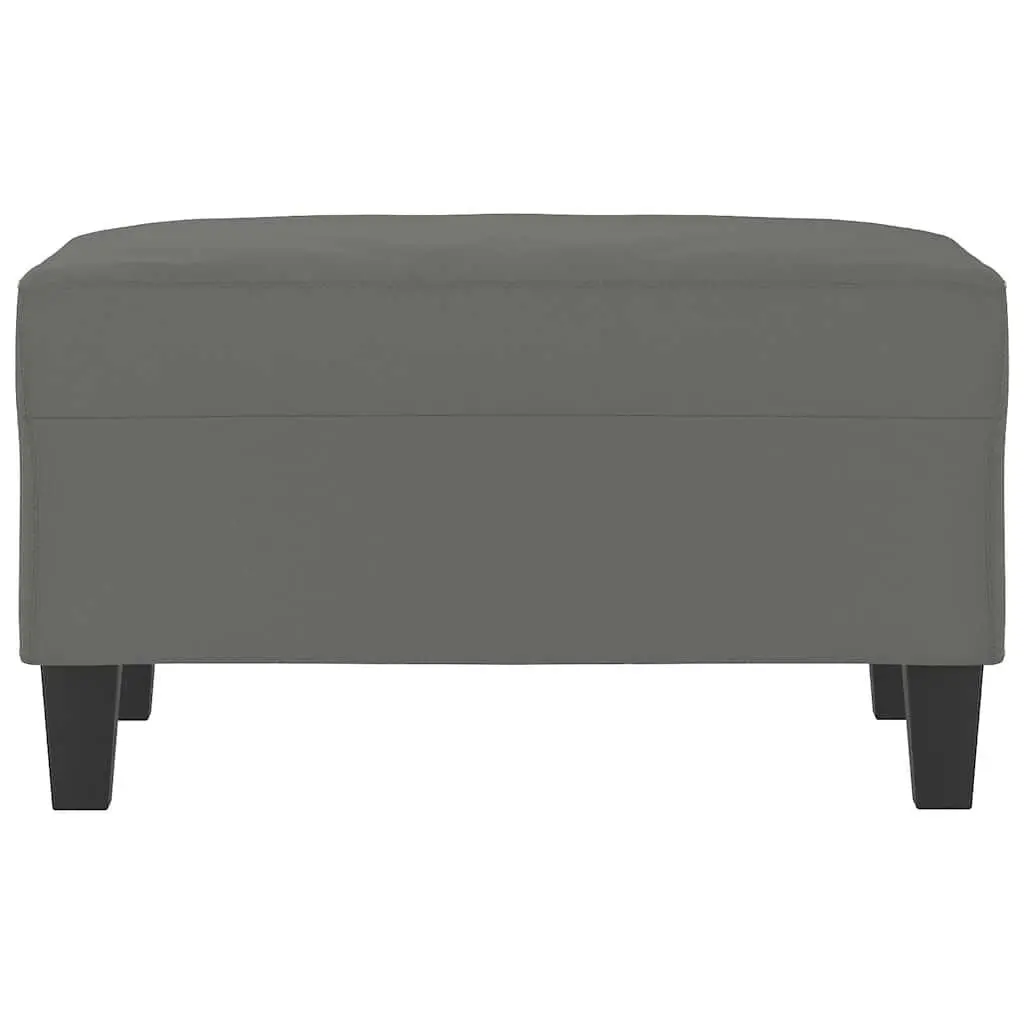 Grey Footstool Ottoman Microfibre Fabric Compact Resting Stool