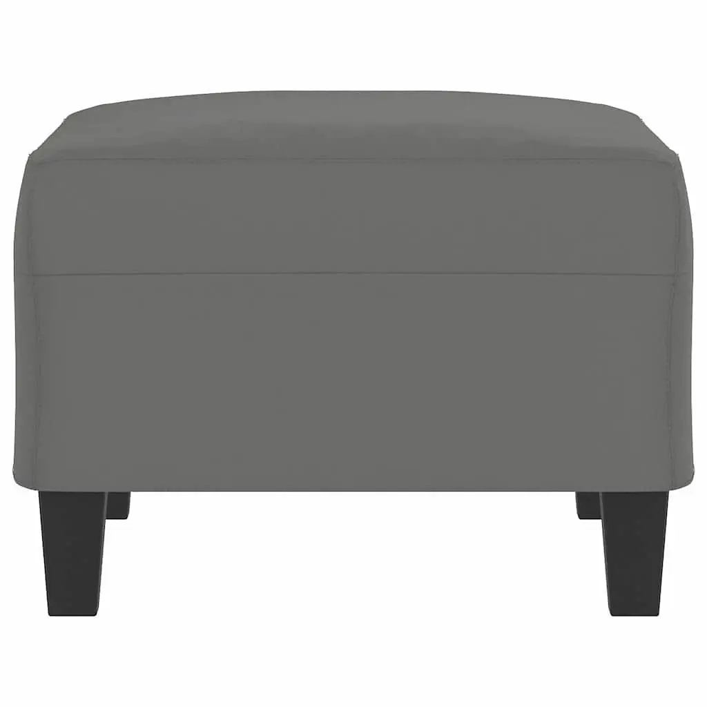 Grey Footstool Ottoman Microfibre Fabric Compact Resting Stool