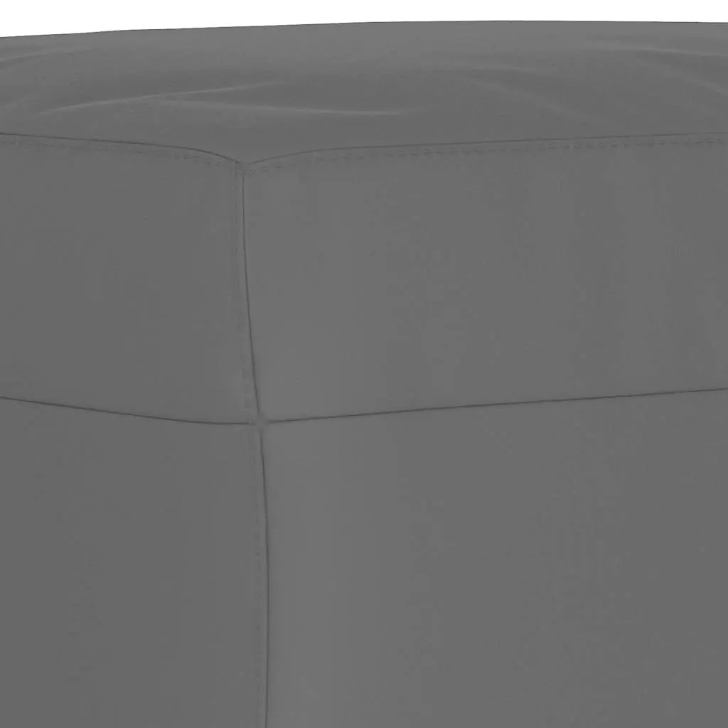 Grey Footstool Ottoman Microfibre Fabric Compact Resting Stool