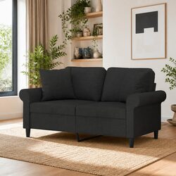 Throw Pillows 2 Piece Set Black Square Cushions 40x40 cm Sofa Couch Decor