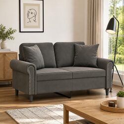 Throw Pillows 2 pcs Dark Grey 40x40 cm Velvet Soft Square Cushions Decor