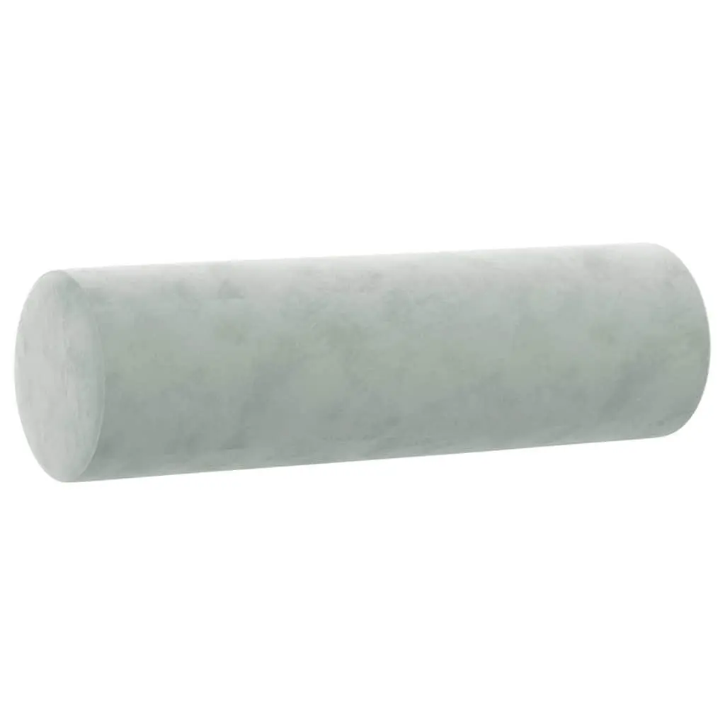 Throw Pillows 15x50 Grey Velvet Cylinder Bolster 2 pcs Removable Cover