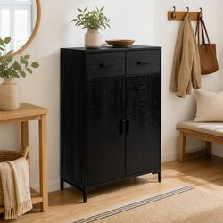 Organize Your Space with Black Wooden Shoe Rack