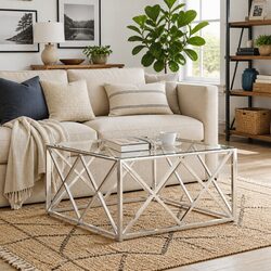 Enhance Your Living Space with This Silver Coffee Table