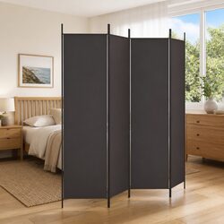 Enhance Your Space with a 4-Panel Brown Fabric Divider