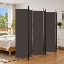 Enhance Your Space with a 6-Panel Brown Fabric Divider