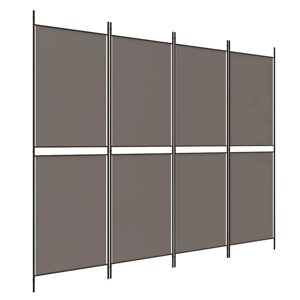 4-Panel Room Divider Screen Anthracite Foldable Privacy Partition Fabric Folding