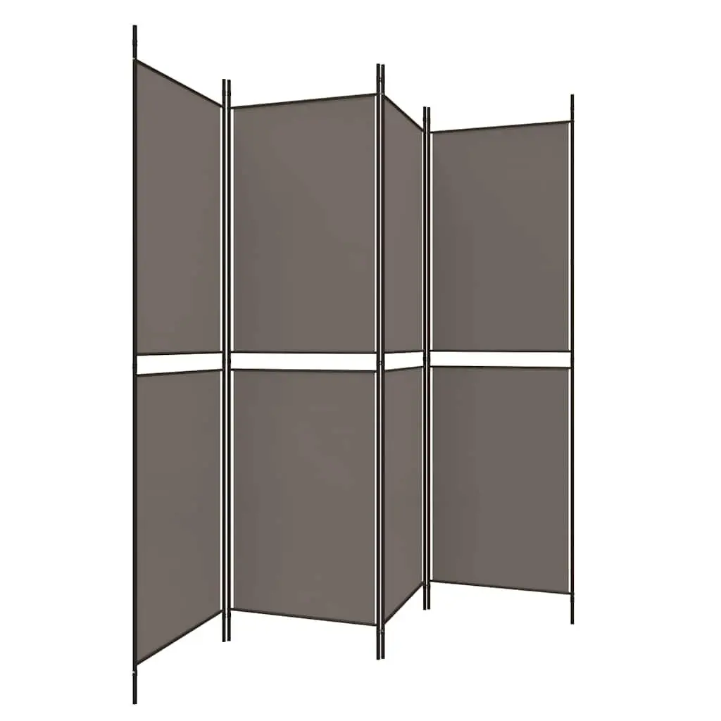 4-Panel Room Divider Screen Anthracite Foldable Privacy Partition Fabric Folding
