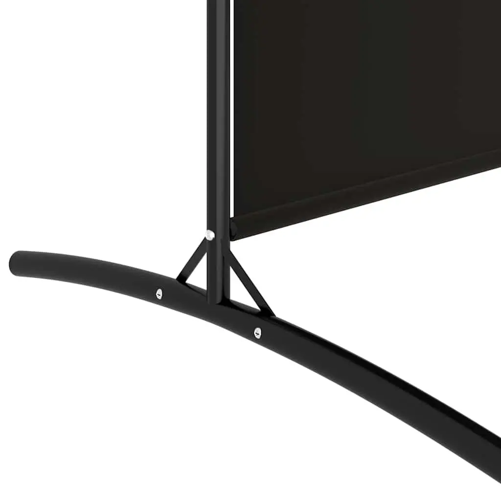 2-Panel Room Divider 175x180cm Black Fabric Folding Privacy Partition