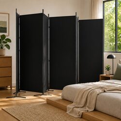 Enhance Your Space with a 6-Panel Room Divider in Black