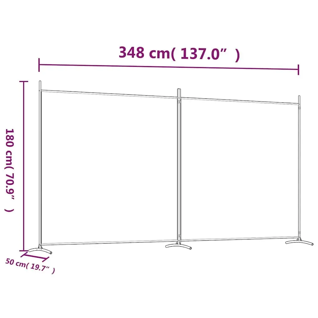 2-Panel Room Divider Screen Foldable Privacy Fabric Breathable