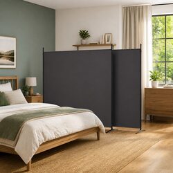 Enhance Your Space with a Brown 4-Panel Room Divider