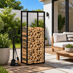 Organized Firewood Holder for Your Living Space