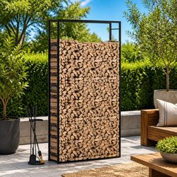 Stylish Firewood Rack for Organized Wood Storage